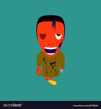 Flat on background of zombie men vector image