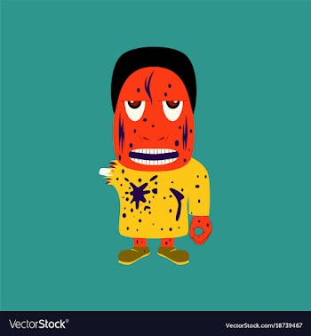 Flat on background of zombie men vector image