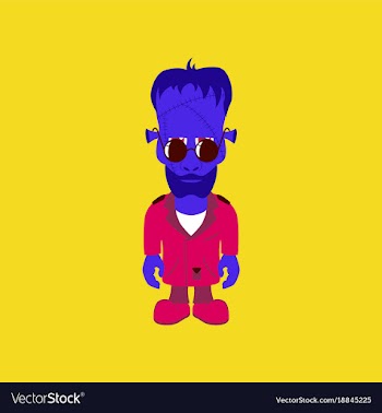 Flat on background of zombie men vector image
