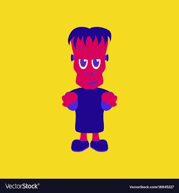 Flat on background of zombie men vector image