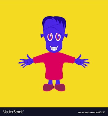 Flat on background of zombie men vector image