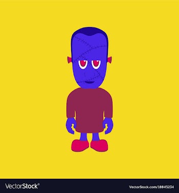 Flat on background of zombie men vector image