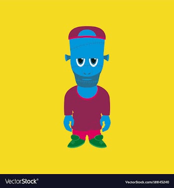 Flat on background of zombie men vector image