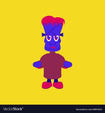 Flat on background of zombie men vector image