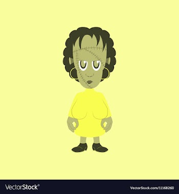 Flat on background of zombie woman vector image