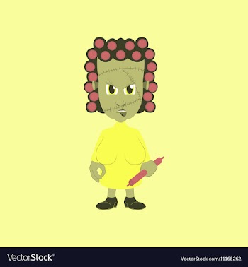 Flat on background of zombie woman vector image