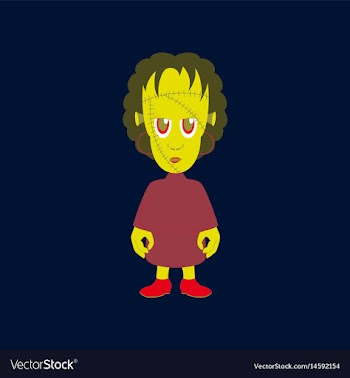 Flat on background of zombie woman vector image