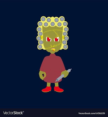 Flat on background of zombie woman vector image