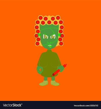 Flat on background of zombie woman vector image