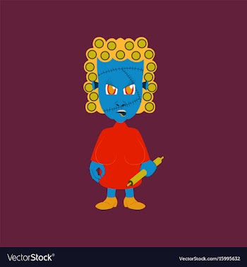Flat on background of zombie woman vector image
