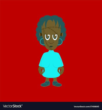 Flat on background of zombie woman vector image