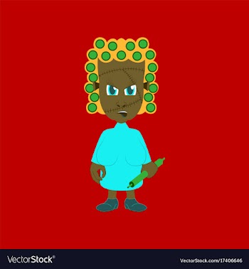 Flat on background of zombie woman vector image