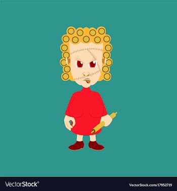 Flat on background of zombie woman vector image