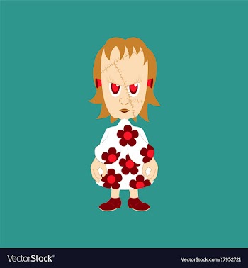 Flat on background of zombie woman vector image