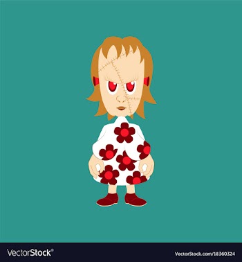 Flat on background of zombie woman vector image
