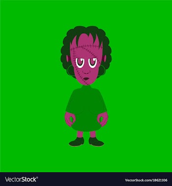 Flat on background of zombie woman vector image