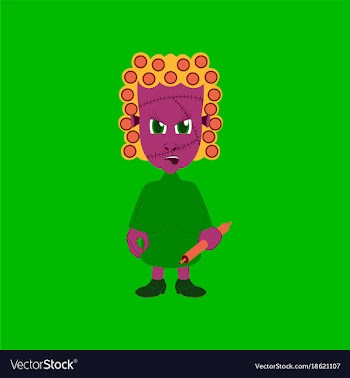 Flat on background of zombie woman vector image