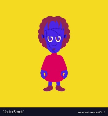 Flat on background of zombie woman vector image