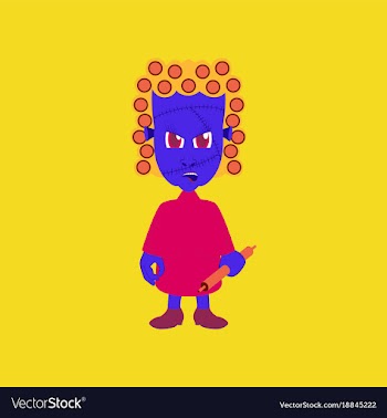 Flat on background of zombie woman vector image