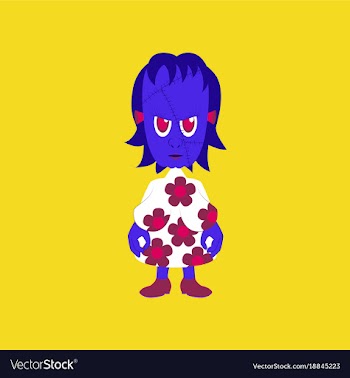 Flat on background of zombie woman vector image