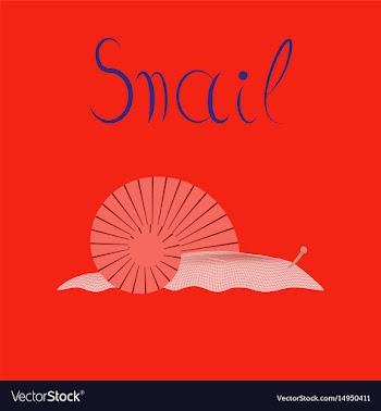 Flat on background snail vector image