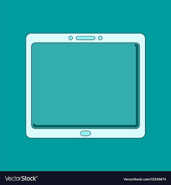 Flat on background tablet gadget vector image