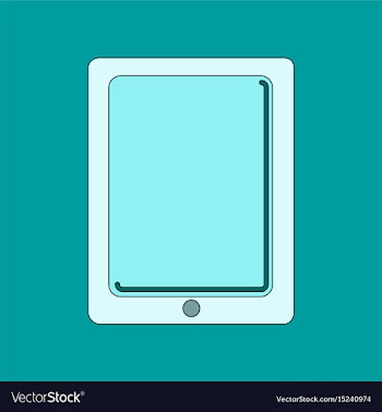 Flat on background tablet gadget vector image