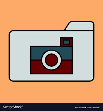 Flat pictures folder icon vector image