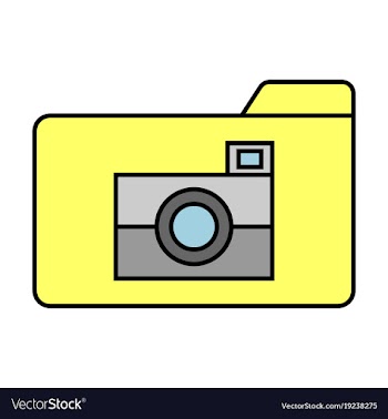 Flat pictures folder icon vector image