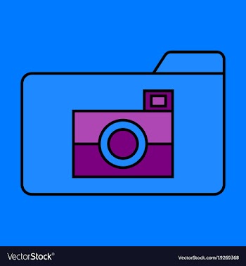 Flat pictures folder icon vector image