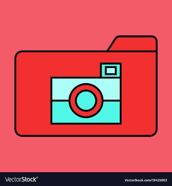 Flat pictures folder icon vector image