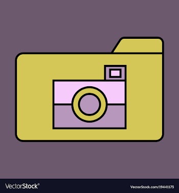 Flat pictures folder icon vector image