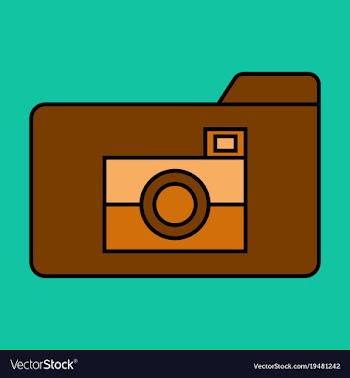Flat pictures folder icon vector image