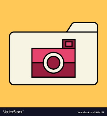 Flat pictures folder icon vector image