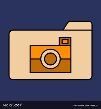 Flat pictures folder icon vector image