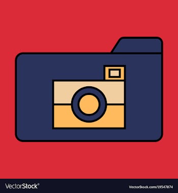Flat pictures folder icon vector image