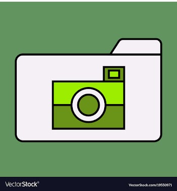 Flat pictures folder icon vector image