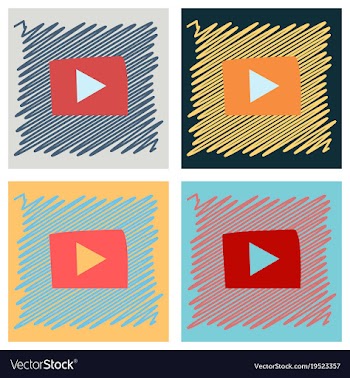 Flat play logo icon buttonyoutube flat social vector image