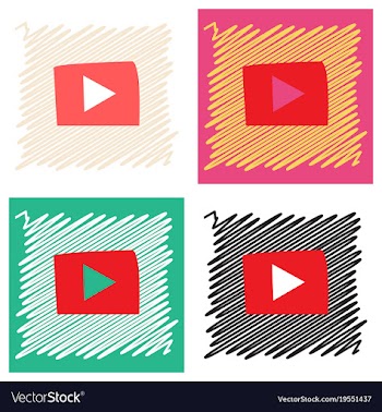 Flat play logo icon buttonyoutube flat social vector image