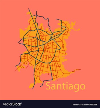 Flat road and administrative map of agglomeration vector image