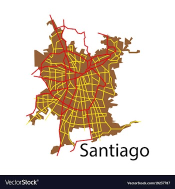 Flat road and administrative map of agglomeration vector image