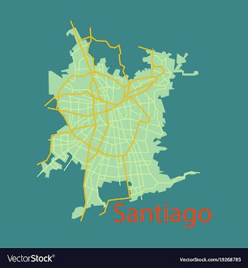 Flat road and administrative map of agglomeration vector image