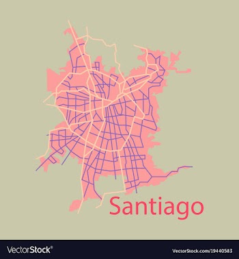Flat road and administrative map of agglomeration vector image