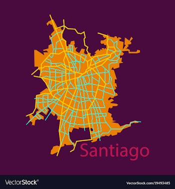 Flat road and administrative map of agglomeration vector image