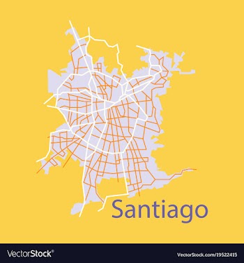 Flat road and administrative map of agglomeration vector image