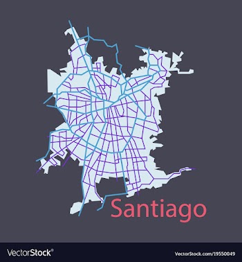 Flat road and administrative map of agglomeration vector image