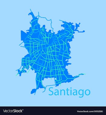 Flat road and administrative map of agglomeration vector image