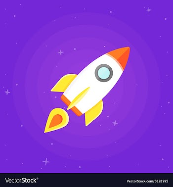  					Flat Rocket vector image														