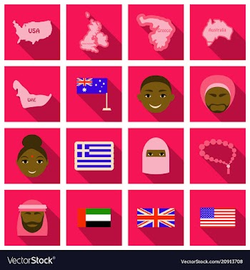 Flat round icons of all world flags ultimate vector image