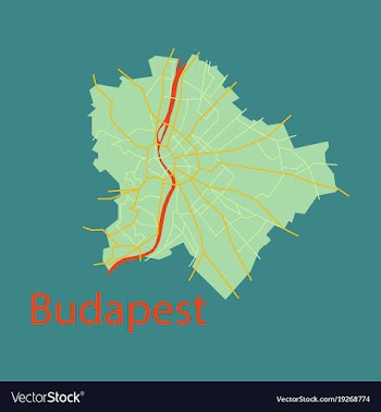 Flat scheme of the budapest hungary city plan of vector image